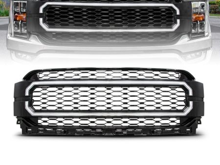 Anzo 21-23 Ford F150 Black Housing Full LED Light Tube Front Grille Fashion