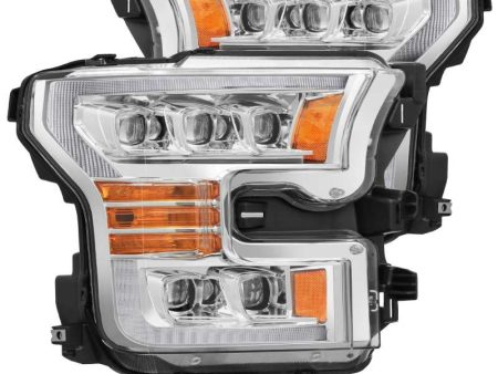 AlphaRex 17-20 Ford Raptor NOVA LED Proj Headlights Plank Style Chrm w Activ Light Sequential Signal For Cheap