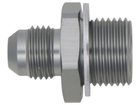 DeatschWerks 6AN Male Flare to M18 X 1.5 Male Metric Adapter (Incl Crush Washer) - Titanium For Sale