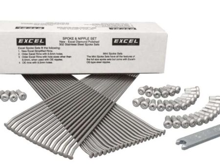 Excel Rear Spoke Nipple Set (w  Wrench) - 8 Gauge   36 Qty - Silver For Cheap