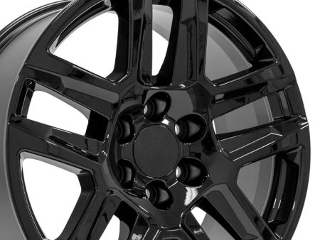 20  Replica CV63 fits Chevrolet Silverado 1500 20x9 Gloss Black For Cheap