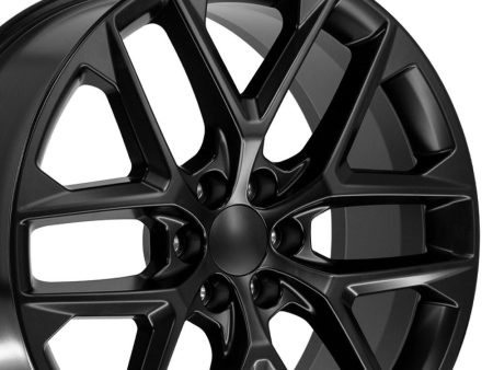 24  Replica CV62 fits Chevrolet Silverado 24x10 Gloss Black Sale