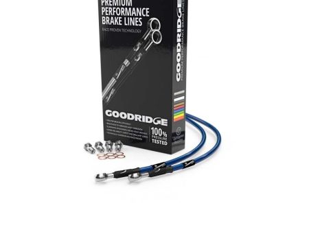 Goodridge 12-16 Suzuki GSR750 ABS 45642 Electric Blue Front SS Brake Lines Sale