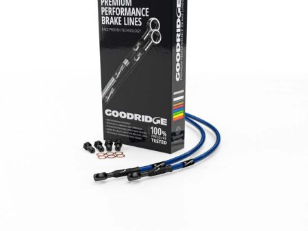 Goodridge 17-22 Suzuki GSX-S750 Z ABS Electric Blue Rear SS Brake Lines w Black Fittings Fashion