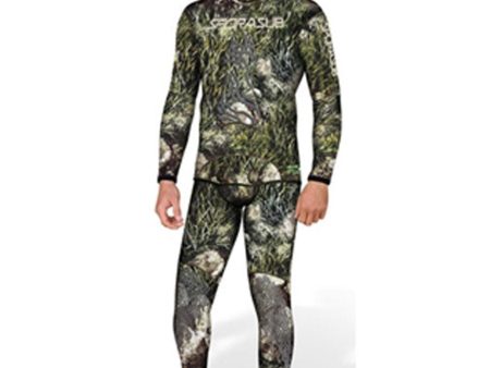 Sporasub 3mm Sea Green Mens Freediving & Spearfishing Camo 2Piece Top and Bottom wetsuits Fashion