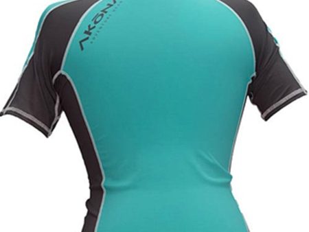 Akona Tiffany Blue Women s Short Sleeve Rash Guard for Scuba Diving Swimming Snorkeling Surfing Online