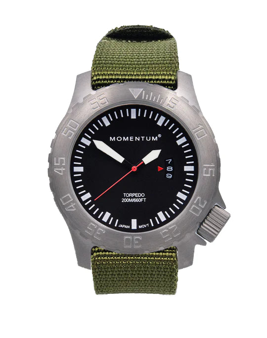 Momentum Torpedo Men s Watersports Dive Watch with Nylon Strap Hot on Sale