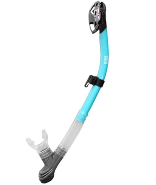 Sherwood Tiffany Blue Tiga 100% Dry Snorkel With Silicone Mouth Piece Clear Mouthpiece on Sale